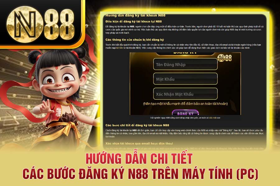 Hướng dẫn chi tiết các bước đăng ký N88 trên máy tính